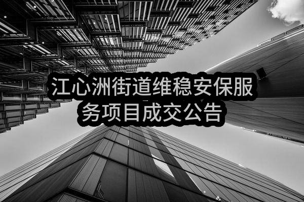 江心洲街道维稳安保服务项目成交公告(南京市建邺区人民政府江心洲街道办事处)_南京政府采购网
