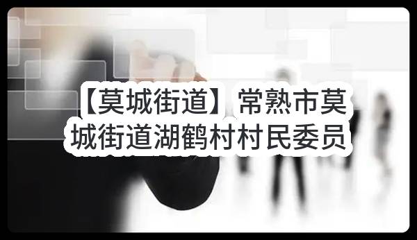 【莫城街道】常熟市莫城街道湖鹤村村民委员会、常熟市莫城街道东始村村民委员会关于东始村、湖鹤村保洁服务项目的招标公告(MCJSXC-C2023G007)_苏州政府采购网