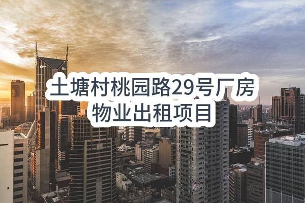 土塘村桃园路29号厂房物业出租项目(东莞市常平镇土塘村第九股份经济合作社)_东莞政府采购网