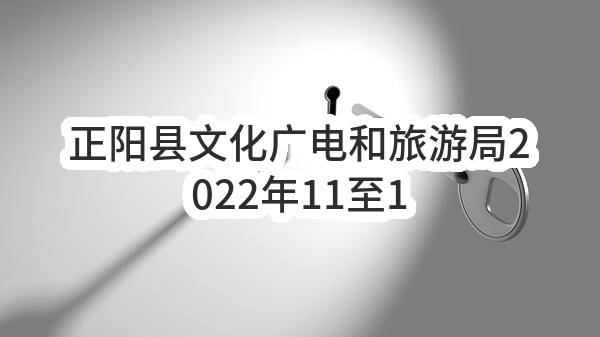 正阳县文化广电和旅游局2022年11至12月政府采购意向