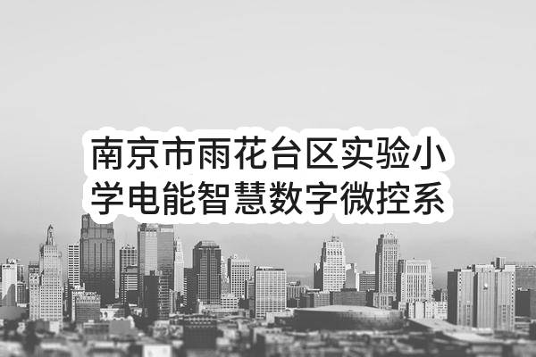 南京市雨花台区实验小学电能智慧数字微控系统采购公告