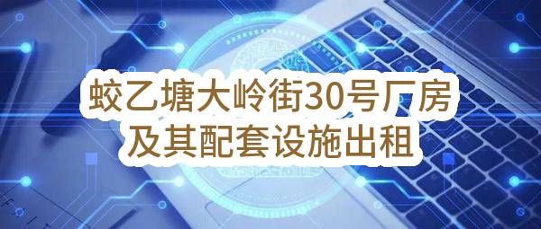 东莞市塘厦镇蛟乙塘股份经济联合社蛟乙塘大岭街30号厂房及其配套设施出租