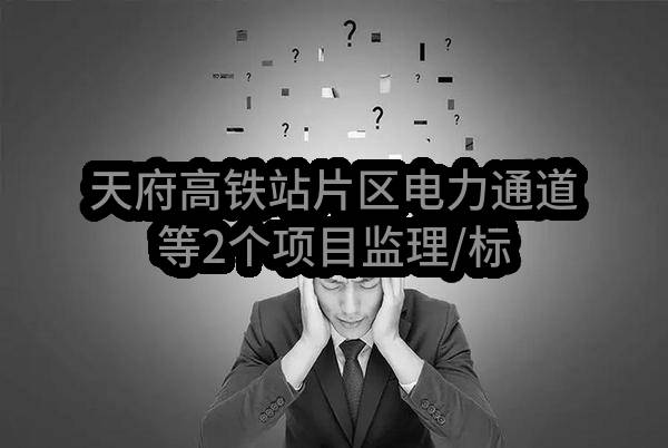 天府高铁站片区电力通道等2个项目监理/标段中标结果公示