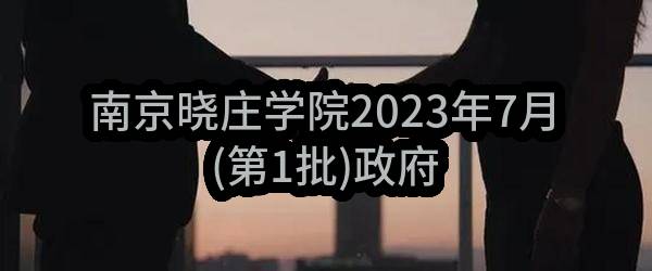 南京晓庄学院2023年7月(第1批)政府采购意向公告