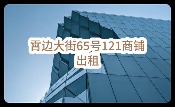 东莞市长安镇霄边股份经济联合社霄边大街65号121商铺出租