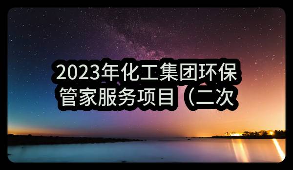 2023年化工集团环保管家服务项目（二次）