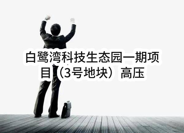 白鹭湾科技生态园一期项目（3号地块）高压配电及变压器设备供应工程采购/标段