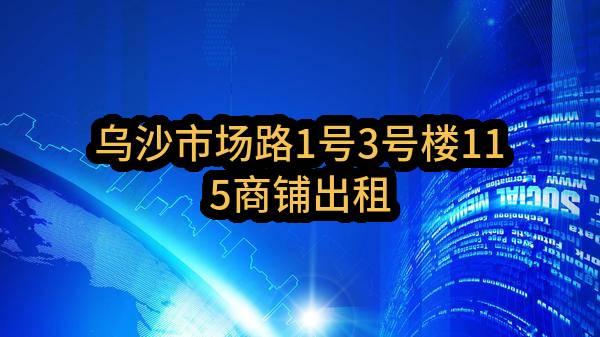 东莞市长安镇乌沙蔡屋股份经济合作社乌沙市场路1号3号楼115商铺出租